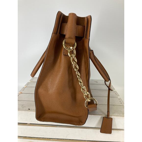 MICHAEL KORS, HAMILTON LARGE BROWN LEATHER SHOULDER BAG ASIS - Picture 3 of 15